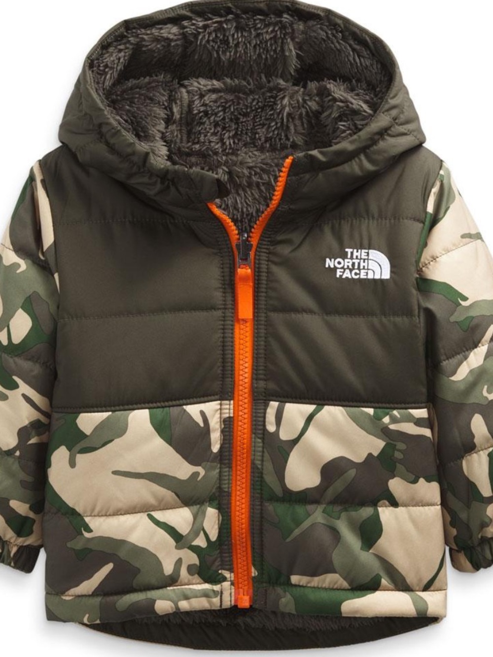 The North Face 6-12 Month Reversible Mount Chimbo Hooded Jacket Fleece Camo